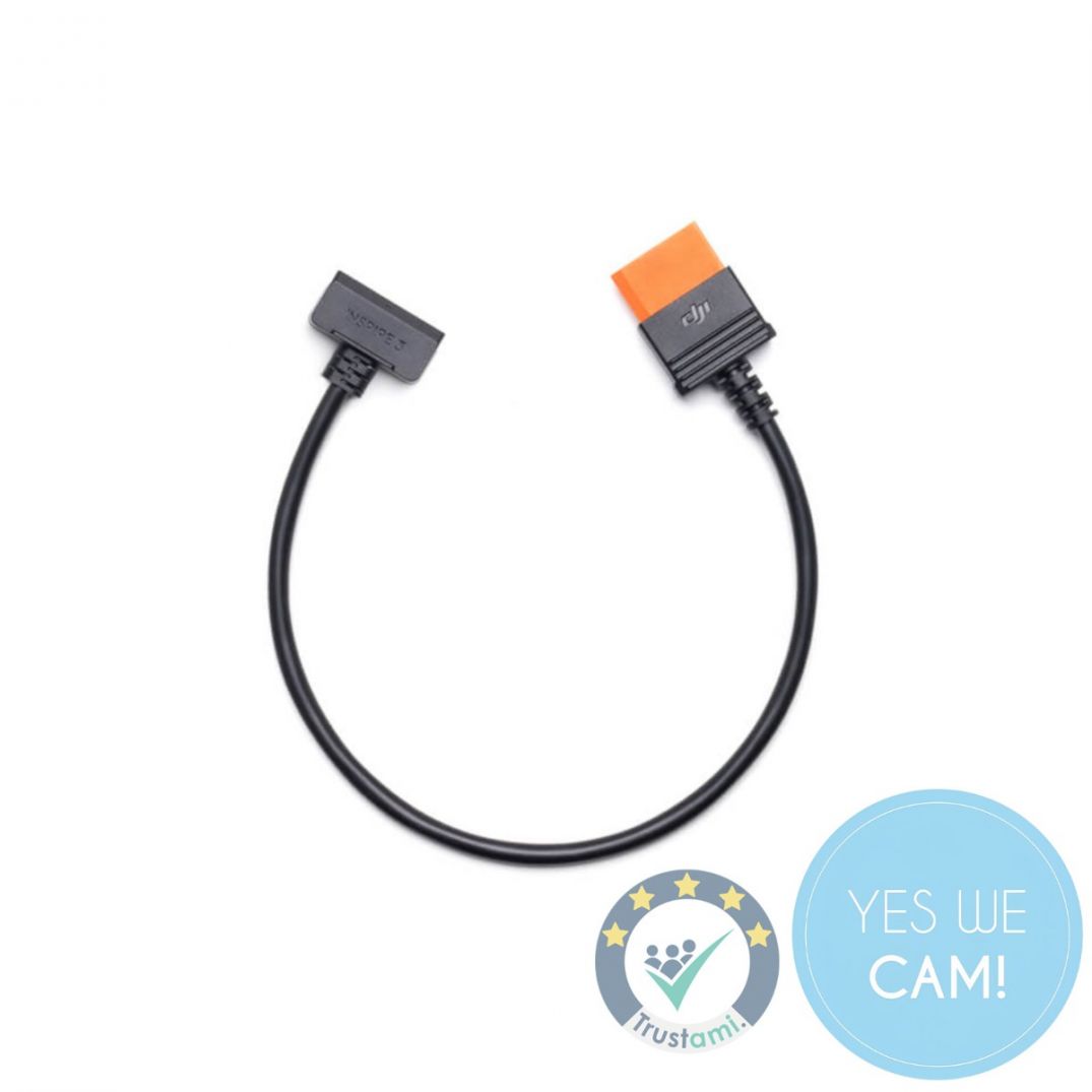 DJI Power SDC für Schnellladekabel der DJI Inspire 3 in kompletter Ansicht mit beiden Anschlüssen