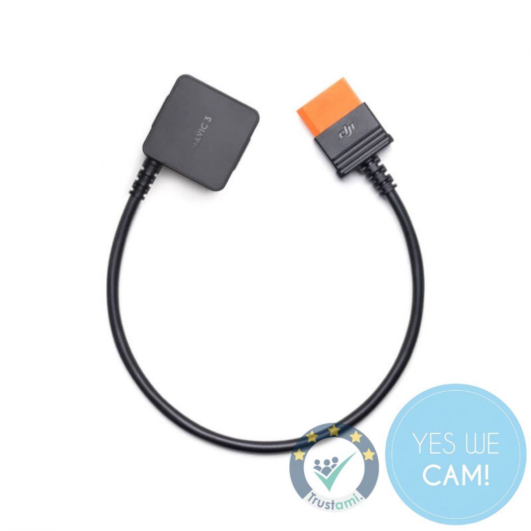 DJI Power SDC Schnellladekabel für die Mavic 3 Serie freigestellt auf weißem Hintergrund