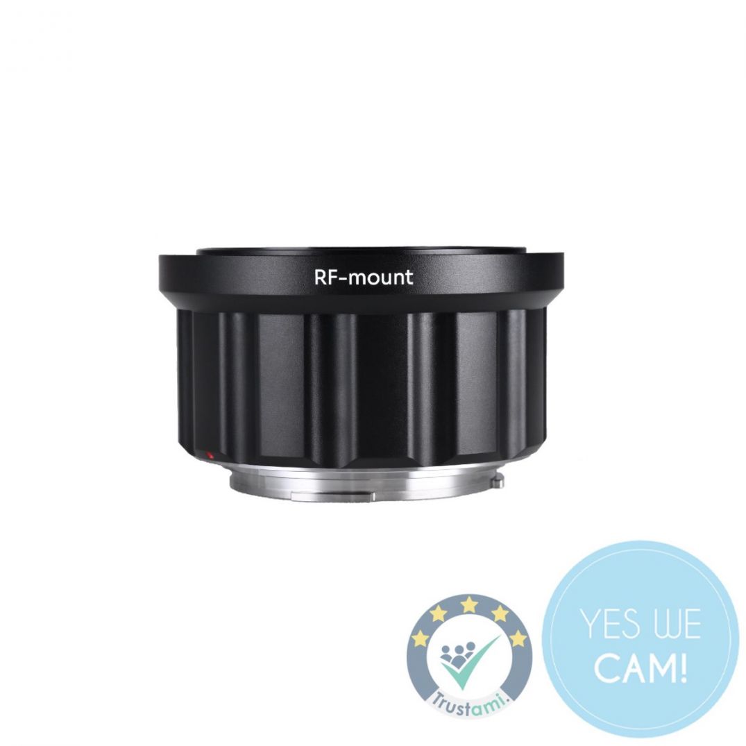 Seitenansicht des LAOWA Sunlight Canon RF Wechsel-Bajonetts mit RF-Mount Beschriftung für Cine-Objektive