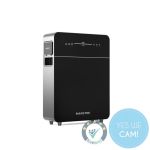 Marstek Venus E Gen 3.0 Energiespeicher an Wand mit Solarpanel-Hintergrund und Hinweis auf 100 % PV-System Kompatibilität