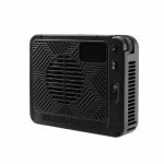 Schrägansicht der Rückseite der amaran Ray 120c mit Display, Bedientasten und NFC-Markierung