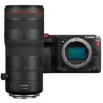 Canon EOS C50 Cinema Kamera mit Canon RF 70-200mm F2.8 L IS USM Z, Frontansicht des Setups