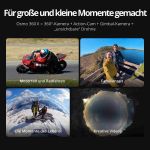 Einsatzbeispiele der DJI Osmo 360 II beim Motorradfahren, Familienausflug, Bergsteigen und für kreative 360° Aufnahmen.