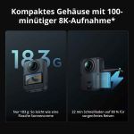 Zwei Perspektiven einer Aufnahme mit der DJI Osmo 360 II: ein Kind auf dem Fahrrad und ein Erwachsener im eingeblendeten zweiten Bild.