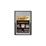 Exascend Essential 120GB CFexpress Type A Karte für professionelle 4K- und 8K-Videoaufnahmen mit Leistungsangaben 800 MB/s Read und 700 MB/s Write auf dem Label.