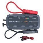 NOCO GB150 Boost Pro Jump Starter mit roten und schwarzen Batterieklemmen sowie 12V-Ladekabel für mobile Starthilfe