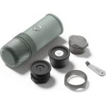 OutIn Mino Canyon Green portable elektrische Espressomaschine mit Zubehör für gemahlenen Kaffee und Kapseln