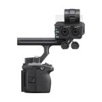 Rückansicht der Sony FX5 Cinema-Kamera mit XLR-Handgriff