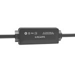 Detailansicht der Anschlussdose des Sunshare Ray Solarmoduls 285W Komplett Schwarz mit IP68-Kennzeichnung und Sunshare-Logo