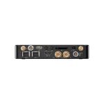 Rückseite des Teradek Prism Flex Mk II Decoders mit zwei Gigabit-Ethernet-Ports, USB, HDMI, 12G-SDI und Stromanschluss