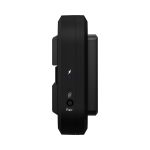 Seitenansicht des Teradek Ace Micro TX mit Pairing Taste und zwei LED Anzeigen für Stromversorgung und Verbindungsstatus.