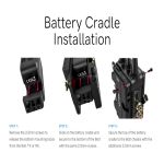 Teradek Battery Cradle RX V Mount Bolt 7 in rückseitiger Schrägansicht mit Befestigungskeil und seitlichen Montagebohrungen.