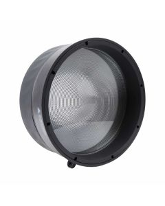 Frontansicht des amaran Fresnel mit großer Glaslinse zur präzisen Lichtbündelung für amaran Ray 360c und 660c
