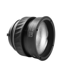 amaran Mini Fresnel Aufsatz mit Bowens-Halterung und 12 cm Glaslinse in schräger Seitenansicht