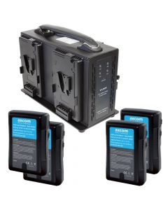 Axcom V-Mount Ladegerät + 4 U-SVLO-99 Akkus - Bundle