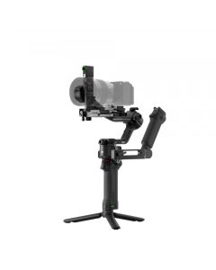 DJI RS 5 Gimbal mit montierter Kamera und Tracking-Modul in Studioansicht