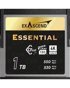 Exascend Cfast 512GB Essential Speicherkarte Frontansicht mit hoher Schreibgeschwindigkeit für Videoaufnahmen