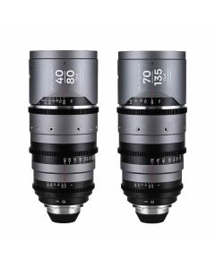 Frontansicht der LAOWA Sunlight 2X Anamorphic Zoom Objektive 40-80mm und 70-135mm Vollformat