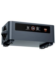 Seitenansicht der OSCAL BP2400 PRO Batterieerweiterung mit robustem Gehäusedesign