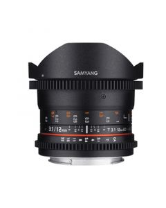 Samyang 12mm T3.1 VDSLR Fisheye Objektiv für Nikon Vorderansicht