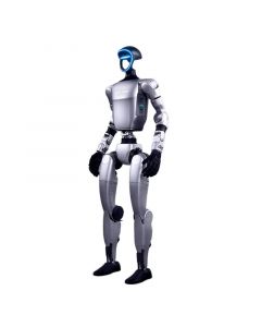 Unitree G1 EDU-U2 humanoider Roboter, leicht seitliche Frontansicht, freigestellt auf weißem Hintergrund