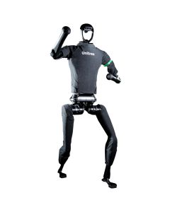 Detailaufnahme der Arm- und Gelenkstruktur eines modernen Humanoid Robot
Autonomer Humanoid Roboter mit Intel Prozessoren und Hochvolt-Batterie