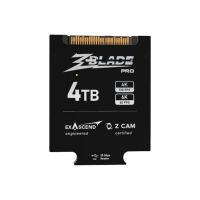 Exascend ZBlade 4TB Pro NVMe SSD für Z CAM E2-F6 Pro, tragbarer 6K Aufnahmespeicher mit 4TB Kapazität und 20 Gbps USB Anschluss, Produktansicht schwarz