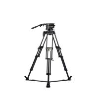 LIBEC H25 Fluidkopf des HS-250Q Systems in schräger Vorderansicht mit Schnellwechselplatte und Schwenkarm.