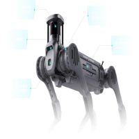 Detailaufnahme der Oberfläche der Unitree B2 High-Voltage Battery mit industrieller Verarbeitung
